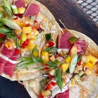*Seared Pepper-Crusted Ahi Tuna TACO