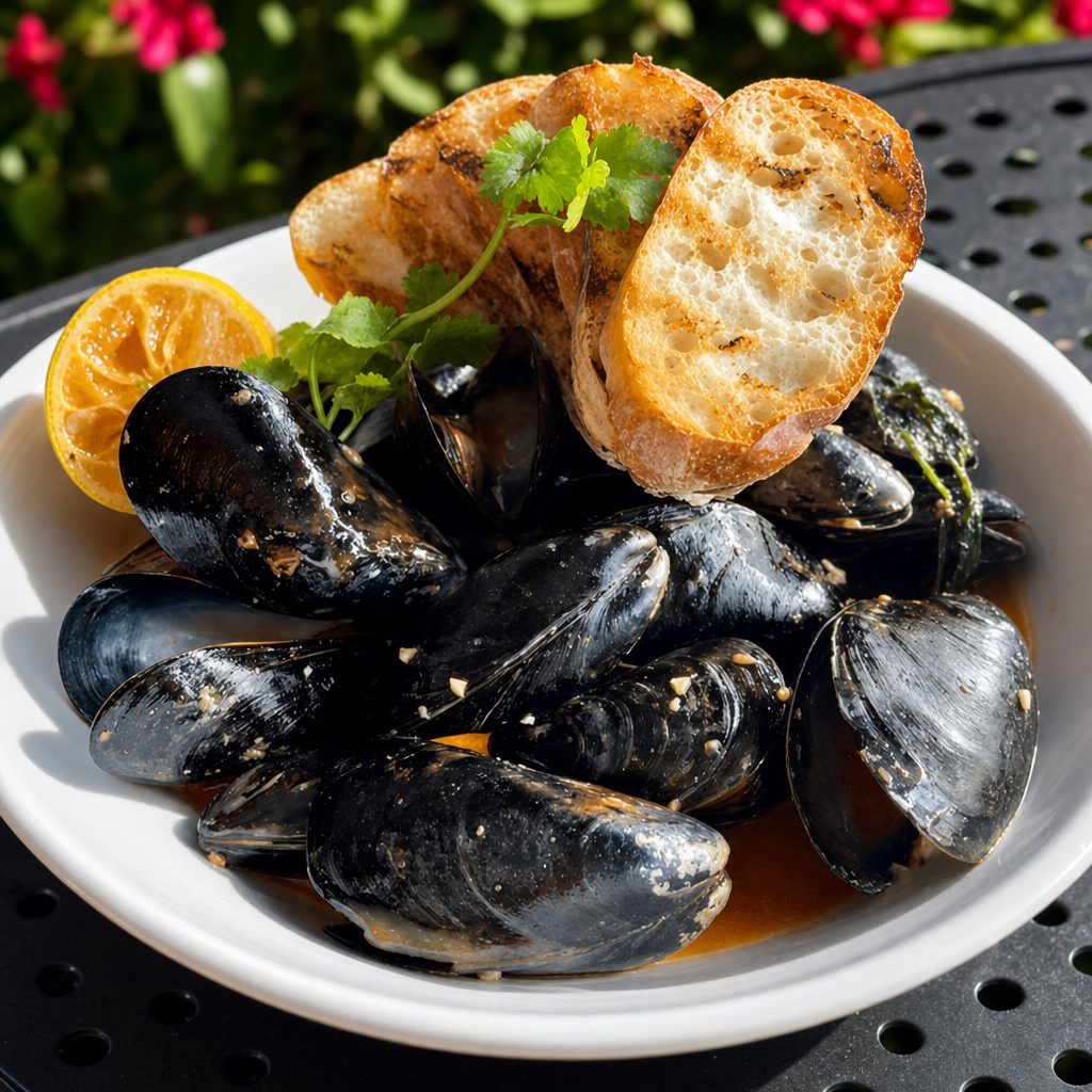 Coconut Kimchi Mussels.