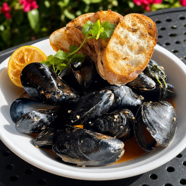 Coconut Kimchi Mussels.