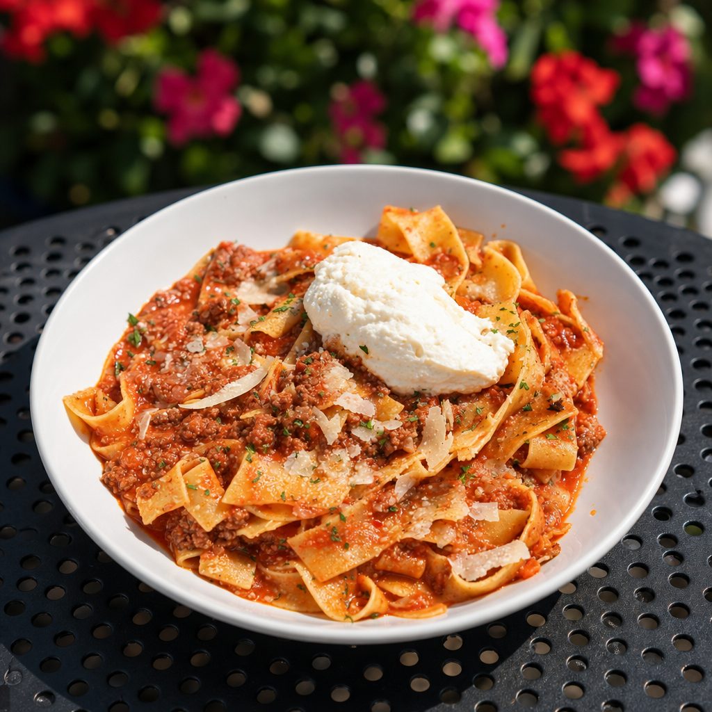 PapPardelle Bolognese.