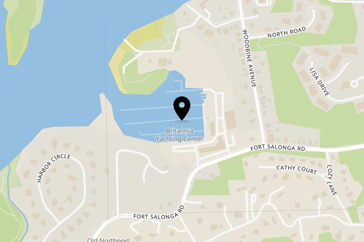 Map showing the location of Salted. On The Harbor The Marin on 81 W Fort Salonga Rd Ste A in Northport